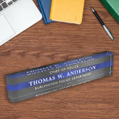 Douane Dunne Blauwe Lijn Politieambtenaar Naambordje