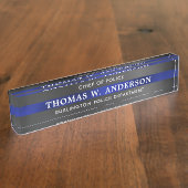 Douane Dunne Blauwe Lijn Politieambtenaar Naambordje (Zijkant)