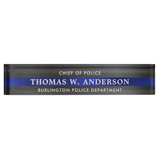 Douane Dunne Blauwe Lijn Politieambtenaar Naambordje (Voorkant)