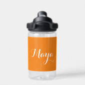 Douane Eenvoudige Oranje Monogramnaam Kinder Schoo Waterfles (Achterkant)