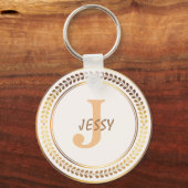 DOUANE ELEGANT GOLD MONOGRAM SLEUTELHANGER (Voorkant)