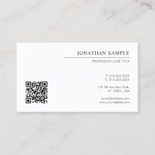 Douane Elegante Moderne Eenvoudige Sjabloon QR Cod Visitekaartje