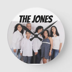 DOUANE FAMILIE FOTO WALL CLOCK - VOEG FOTO TOE RONDE KLOK