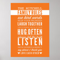 DOUANE FAMILIE REGELS moderne typografie vet oranj