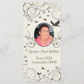 Douane Flowers en Swirls Memorial Keepsakes Poem (Voorkant / Achterkant)