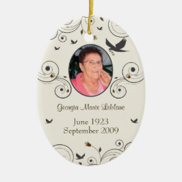 Douane Flowers en Swirls Memorial Keepsakes Poem Keramisch Ornament