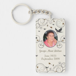Douane Flowers en Swirls Memorial Keepsakes Poem Sleutelhanger