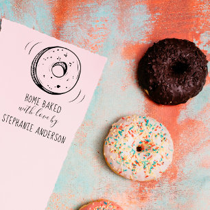 Douane Fuchsia Hand-draw Doughnut Home Bked Zelfinktende Stempel
