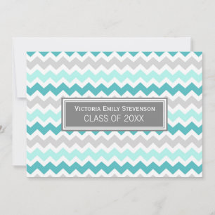 Douane Graduation Party Invitation Blauwgroen Chev Kaart