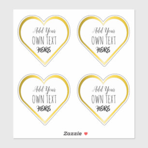 Douane grote heldere gouden hart vinyl stickers