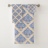 DOUANE HAMPTON BLUE BATHROOM TOWEL SET BAD HANDDOEK (Insitu)