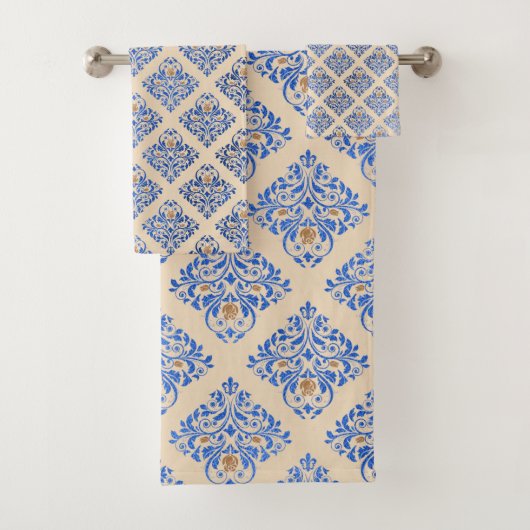 DOUANE HAMPTON BLUE BATHROOM TOWEL SET BAD HANDDOEK (Insitu)