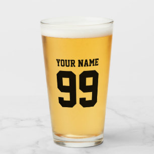 Douane jersey nummer en naam sport bier glas