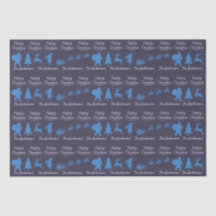 Douane Kerst Tissue Papier - Silhouet Ontwerp