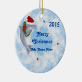 DOUANE-kerstdolfijn Keramisch Ornament (Rechts)