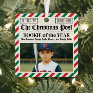 Douane Kerstkrant Rookie of the Year Metalen Ornament