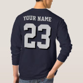 Douane Naam en Nummer Jersey Sporten T-shirt (Achterkant)