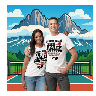 Douane Naam Pickleball Rally Wrecker T-shirt