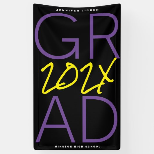 DOUANE | Paars zwart wit | COLLEGE Spandoek (Verticaal)