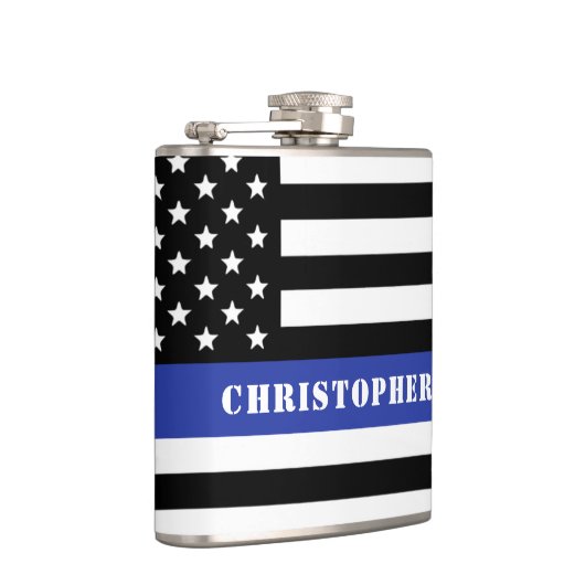 Douane Politieagent Thin Blue Line Police Dept. Heupfles (Rechts)