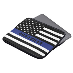 Douane Politieagent Thin Blue Line Police Dept. Laptop Sleeve