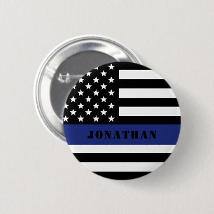 Douane Politieagent Thin Blue Line Police Dept. Ronde Button 5,7 Cm