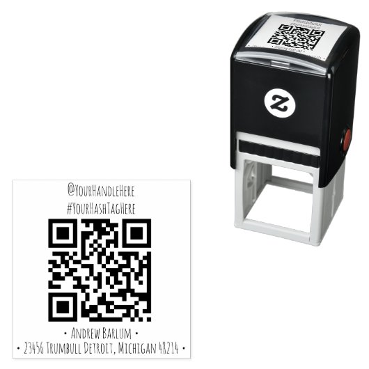 Douane QR-code rubber stempel (In situ)