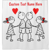 Douane tekst naam douchegordijn cadeau - Koppel Li (Voorkant)