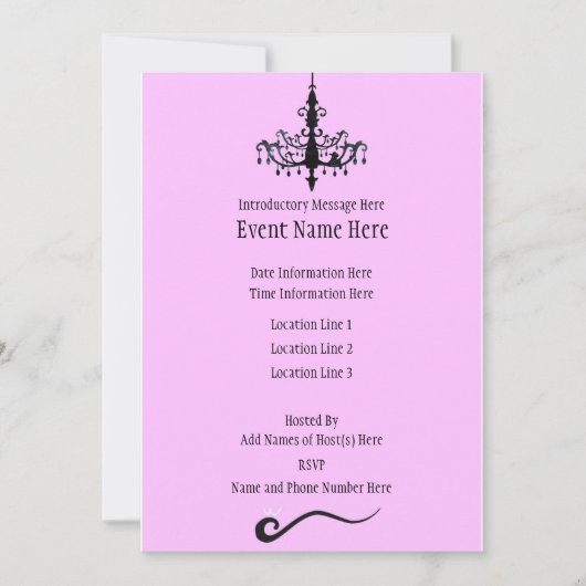 Douane-uitnodigingen voor luchters kaart (Voorkant)