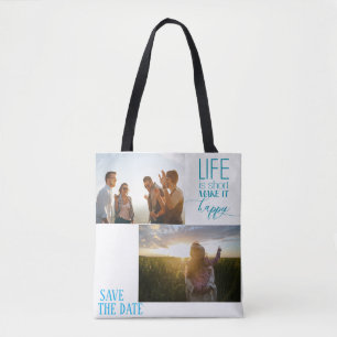 Douane Uw Eigen Foto Dubbelzijdige Canvas tas