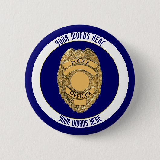 Douane van politieagent Badge Shield Ronde Button 5,7 Cm (Voorkant)