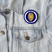 Douane van politieagent Badge Shield Ronde Button 5,7 Cm (In situ)