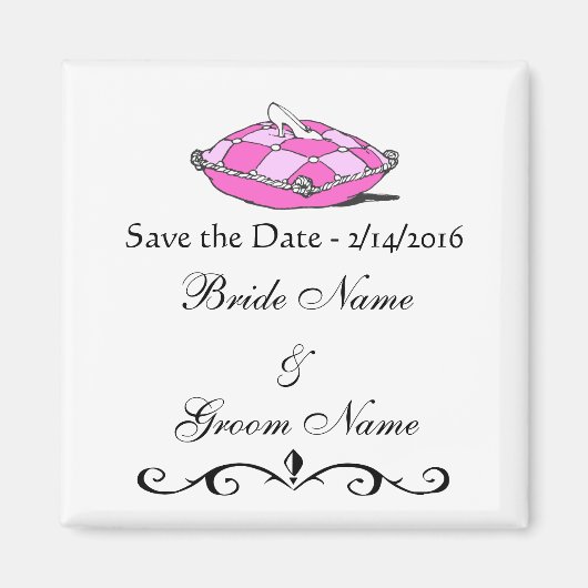 Douane Weddenschap Save the Date Cinderella Slippe Magneet (Voorkant)