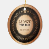 DOUANEAFDRUKDIJMEDAL Bronze Champion EDITABLE Keramisch Ornament (Links)