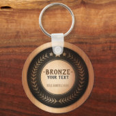 DOUANEAFDRUKDIJMEDAL Bronze Champion EDITABLE Sleutelhanger (Voorkant)