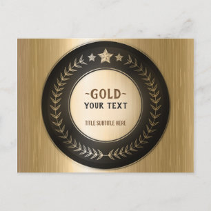 DOUANEAFDRUKDIJMEDAL Gold #1 VOEG UW LOGO UIT Briefkaart