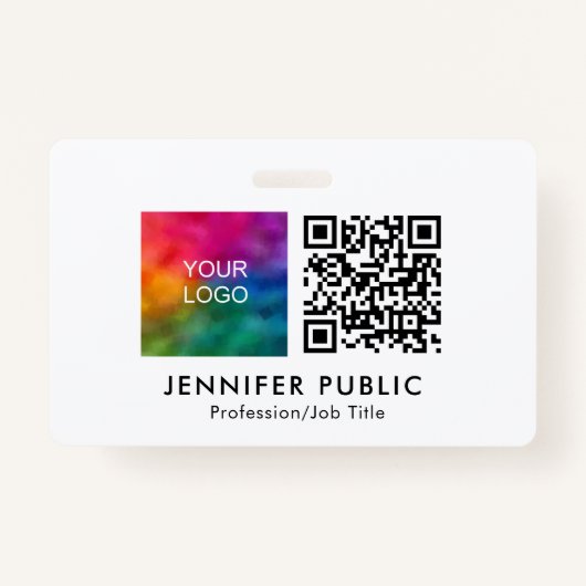 Douanebedrijf Logo hier QR Code Sjabloon Badge (Voorkant)