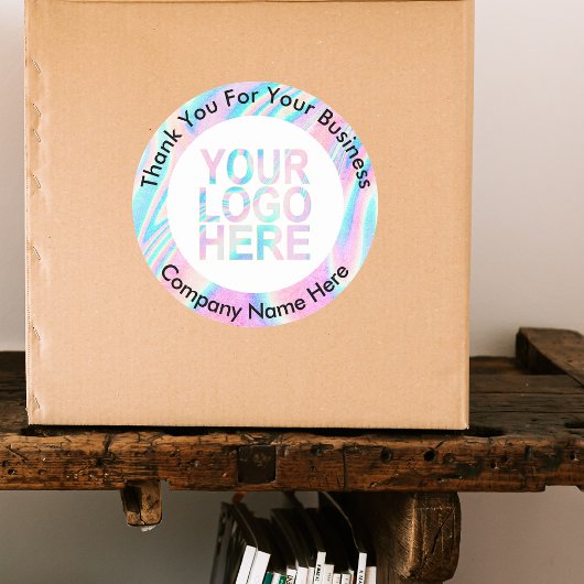 Douanebedrijf Logo met Abstracte tekst Holografisc Ronde Sticker