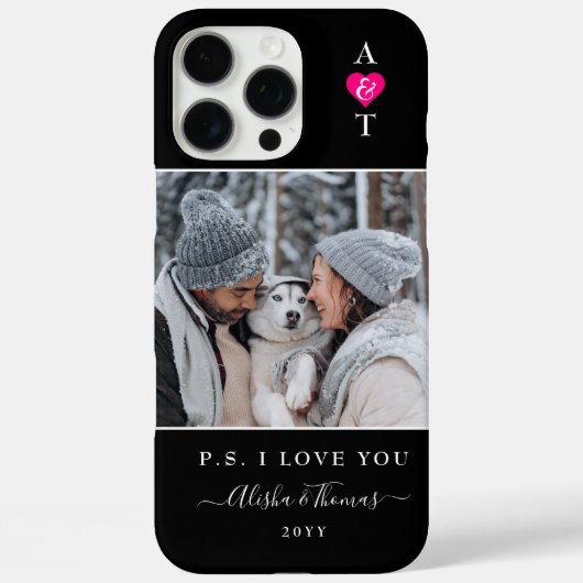 Douanefoto & Monogram Huwelijk/Verloving Case-Mate iPhone Case (Achterkant)