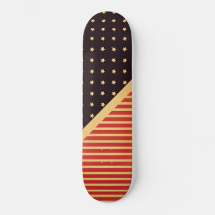DOUANEHOORZITTEN EN RODE ZWARTE GOUD PATROON SKATEBOARD