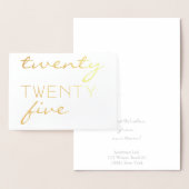 Douanejaar 2025 Moderne Typografie Chic Elegant Folie Kaarten (Display)