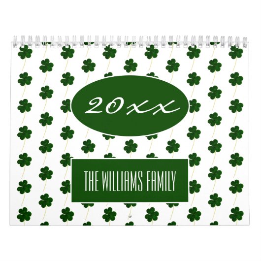 Douanejaar Iers Shamrock Patroon Modern 2020 Kalender (Hoes)