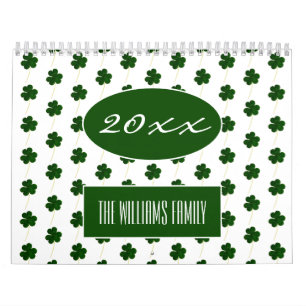 Douanejaar Iers Shamrock Patroon Modern 2020 Kalender