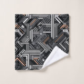 Douanemonogram Abstract Industrieel Patroon Bad Handdoek (Wasdoekje)