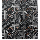 Douanemonogram Abstract Industrieel Patroon Douchegordijn (Voorkant)