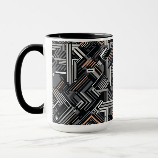 Douanemonogram Abstract Industrieel Patroon Mok (Links)