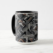Douanemonogram Abstract Industrieel Patroon Mok (Voorkant links)