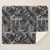 Douanemonogram Abstract Industrieel Patroon Sherpa Deken (Voorkant (horizontaal))