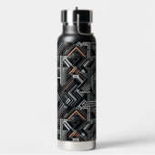 Douanemonogram Abstract Industrieel Patroon Waterfles (Links)