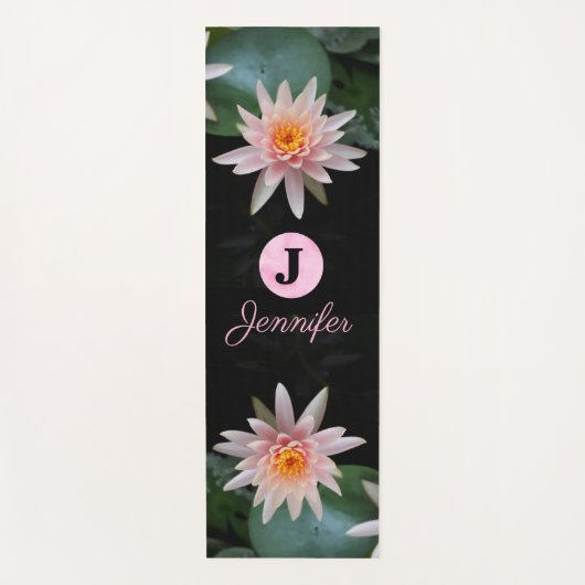 DOUANEMONOGRAM NAMASTE ZEN PASTEL PINK LOTUS YOGAMAT (Voorkant)